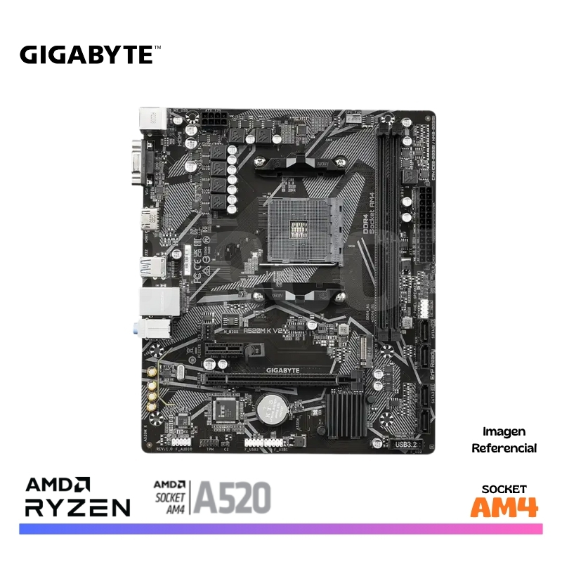 MAINBOARD GIGABYTE A520M K V2, AM4, AMD - Imagen 2