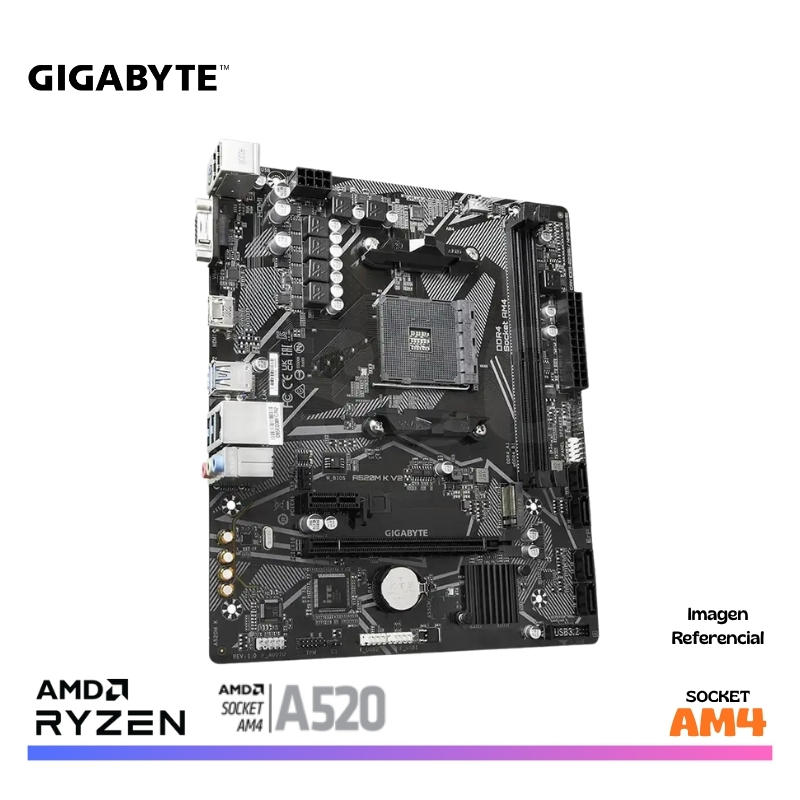 MAINBOARD GIGABYTE A520M K V2, AM4, AMD - Imagen 4