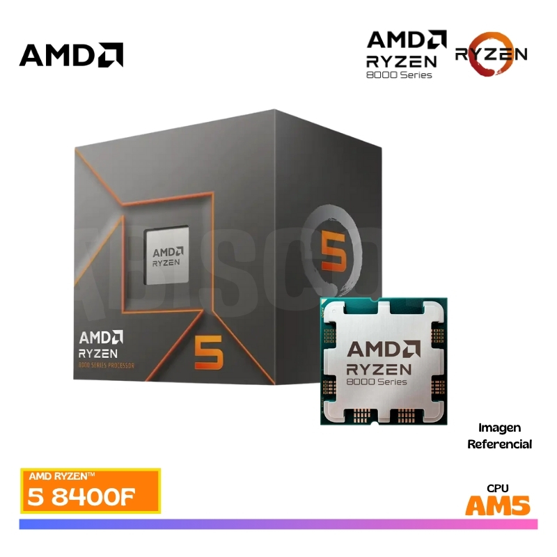 PROCESADOR AMD RYZEN 5 8400F, Cache 16 MB, Hasta 4.7 Ghz, AM5