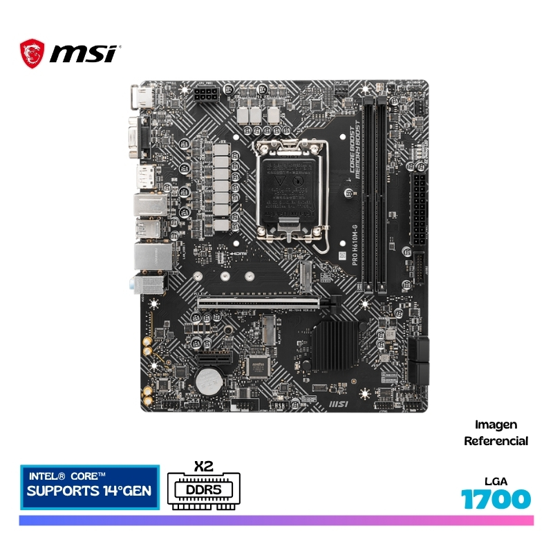 MAINBOARD MSI PRO H610M-G, DDR5, LGA 1700 - Imagen 2