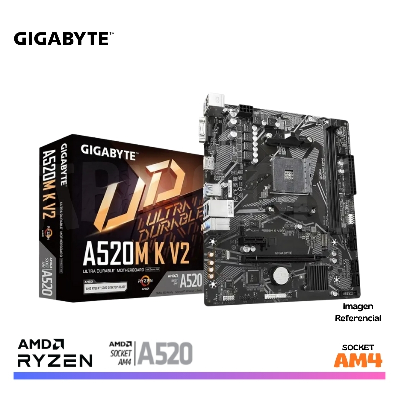 MAINBOARD GIGABYTE A520M K V2, AM4, AMD