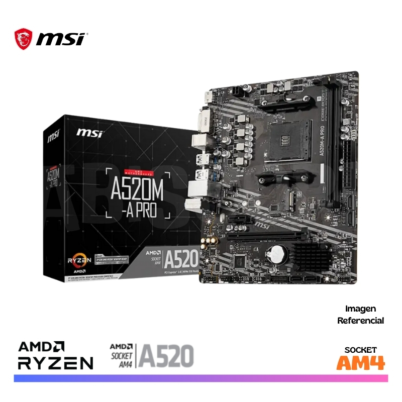 MAINBOARD MSI A520M-A-PRO, AM4 AMD
