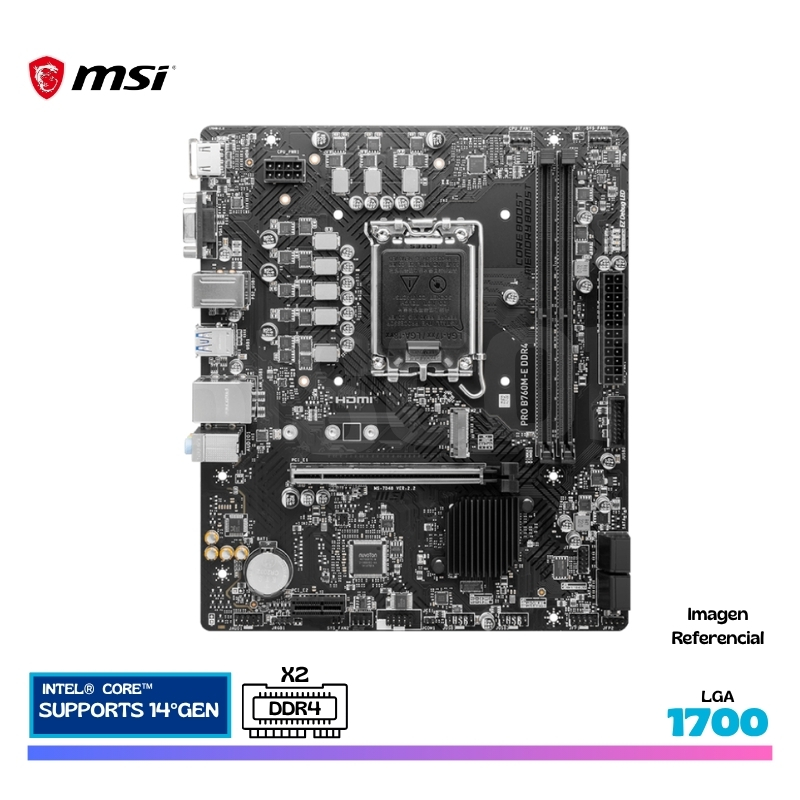 MAINBOARD MSI PRO B760M-E DDR4, LGA 1700 - Imagen 2