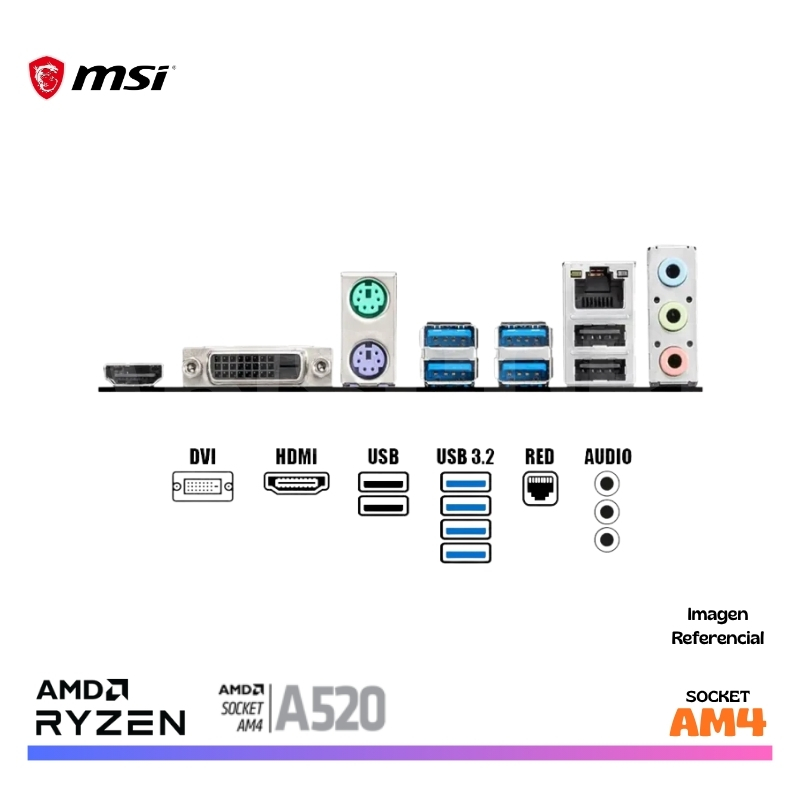 MAINBOARD MSI A520M-A-PRO, AM4 AMD - Imagen 3