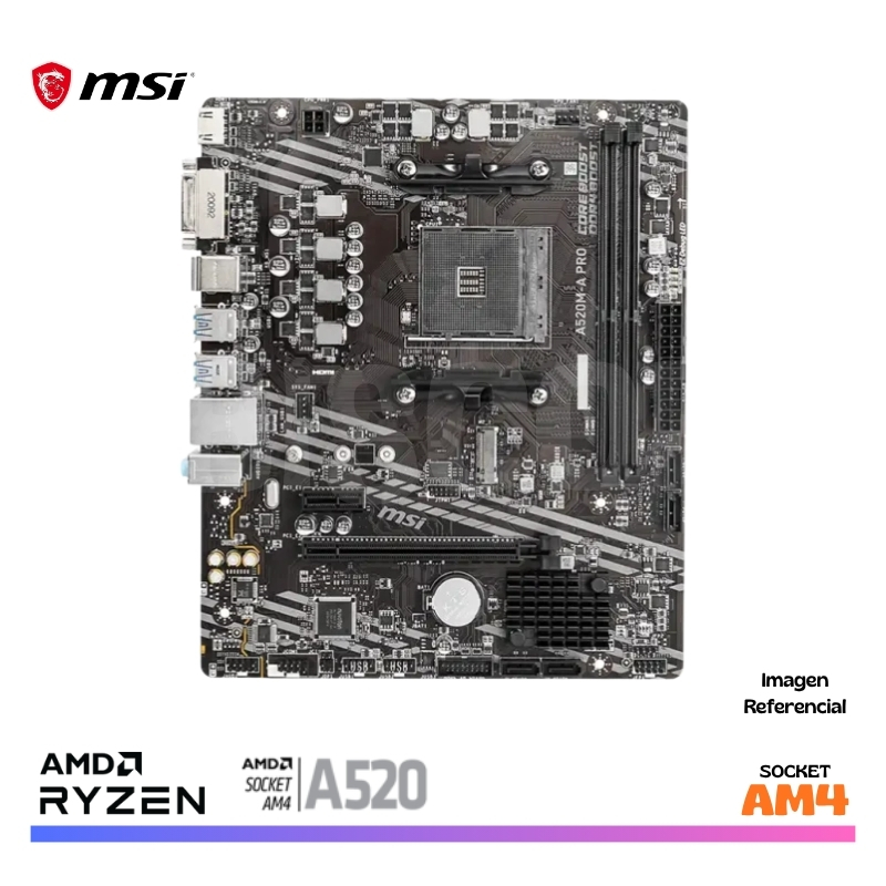 MAINBOARD MSI A520M-A-PRO, AM4 AMD - Imagen 2
